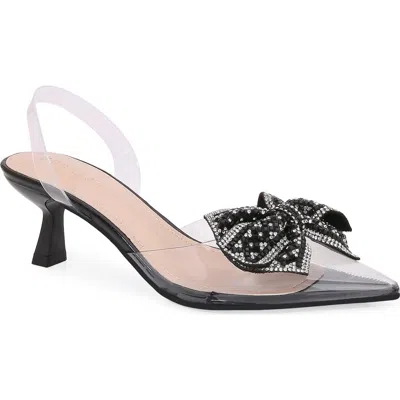 Berness Ninetta Clear Kitten Heel Pump In Black