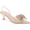 Berness Ninetta Clear Kitten Heel Pump In Gold