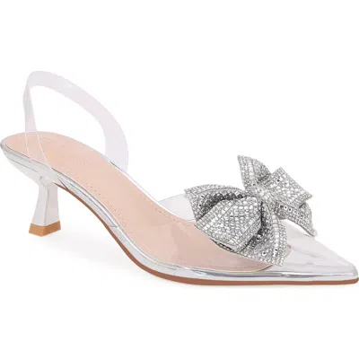 Berness Ninetta Clear Kitten Heel Pump In Gray