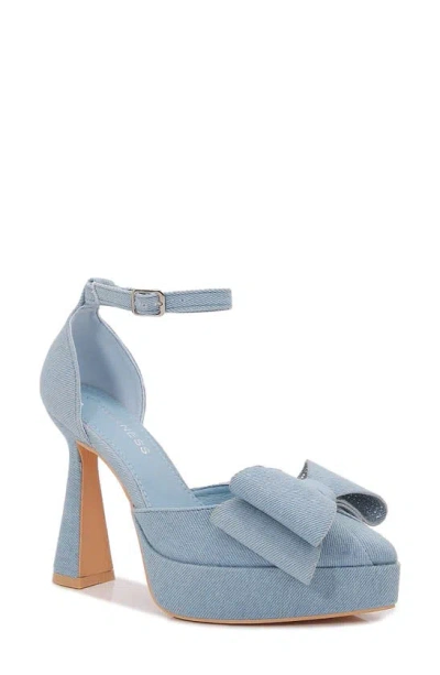 Berness Octavia Bow Platform In Denim