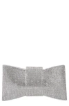 Berness Rhinestone Bow Clutch In Silver