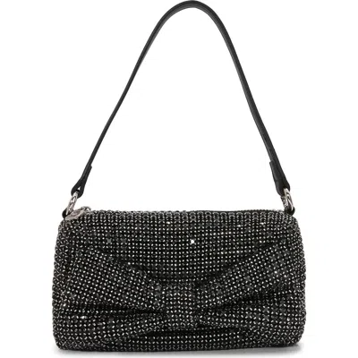 Berness Rhinestone Bow Handheld Bag In All Black