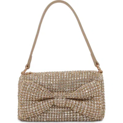 Berness Rhinestone Bow Handheld Bag In Gold