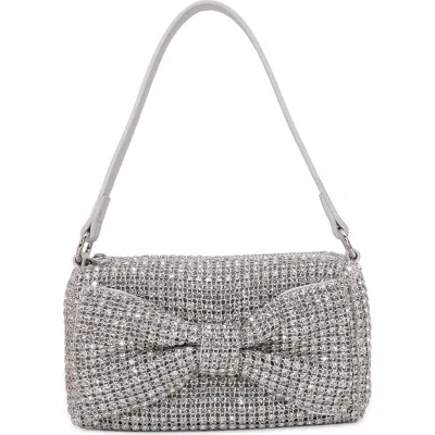 Berness Rhinestone Bow Handheld Bag In Silver