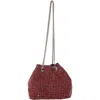 Berness Rhinestone Bucket Bag In Red