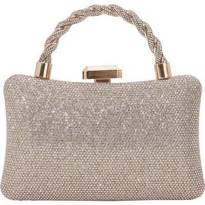 Berness Rhinestone Clutch In Gold