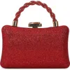 Berness Rhinestone Clutch In Red