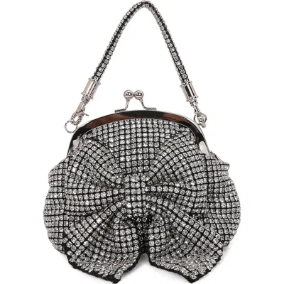 Berness Rhinestone Embellished Bow Handbag In Gray