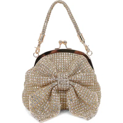 Berness Rhinestone Embellished Bow Handbag In Neutral