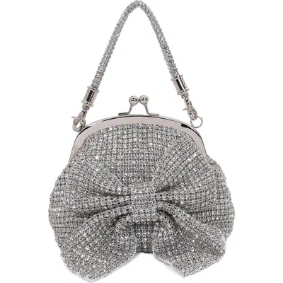 Berness Rhinestone Embellished Bow Handbag In Silver