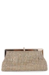 Berness Rhinestone Envelope Clutch In Gold