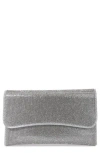 Berness Rhinestone Envelope Clutch In Silver