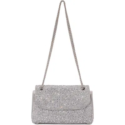 Berness Rhinestone Pavé Crossbody Bag In Silver