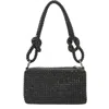 Berness Rhinestone Rectangular Shoulder Bag In Black