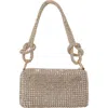 Berness Rhinestone Rectangular Shoulder Bag In Gold