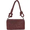 Berness Rhinestone Rectangular Shoulder Bag In Red