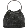 Berness Rhinestone Ring Handle Bag In Black