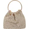 Berness Rhinestone Ring Handle Bag In Gold