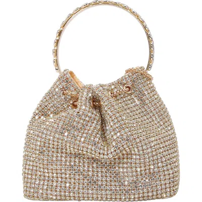 Berness Rhinestone Ring Handle Bag In Gold