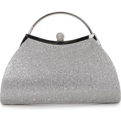 Berness Rhinestone Top Handle Bag In Silver