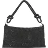 Berness Rhinestone Top Zip Shoulder Bag In Black