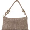 Berness Rhinestone Top Zip Shoulder Bag In Gold