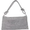 Berness Rhinestone Top Zip Shoulder Bag In Silver
