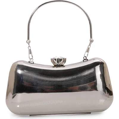 Berness Ribbed Clutch In Silver