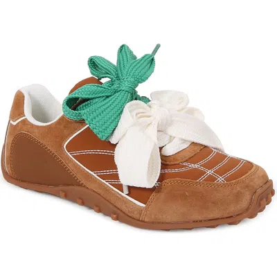Berness Ribbon Lace Sneaker In Brown