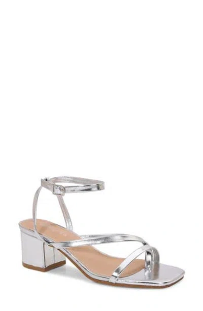 Berness Strappy Block Heel Sandal In Silver