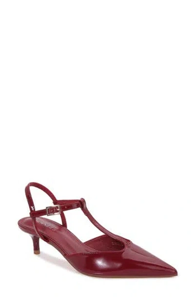 Berness T-strap Kitten Heel Pump In Burgundy