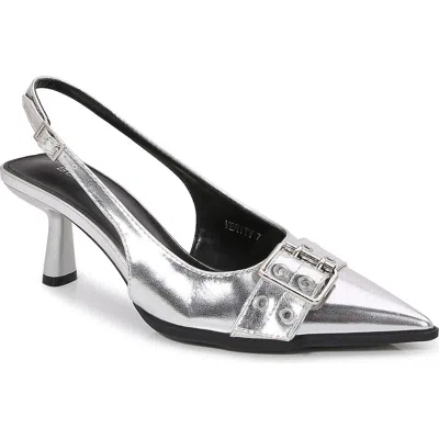 Berness Verity Oversize Buckle Slingback Pump In Silver