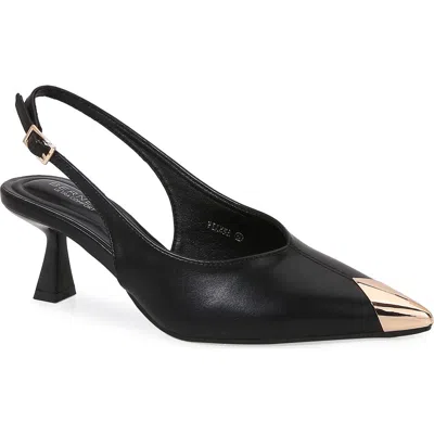 Berness Vianna Cap Toe Slingback Pump In Black