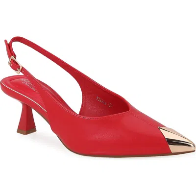 Berness Vianna Cap Toe Slingback Pump In Red