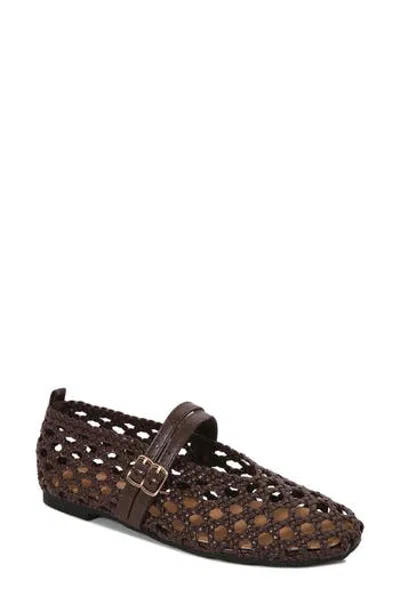 Berness Vica Woven Mary Jane Flat In Coffee
