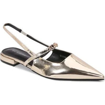 Berness Victoria Mary Jane Pointed Toe Slingback Flat In Gold