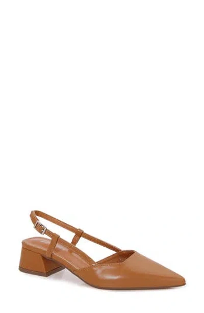 Berness Vieda Pointed Toe Slingback Pump In Brown