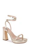Berness Wraparound Ankle Strap Platform Sandal In Gold