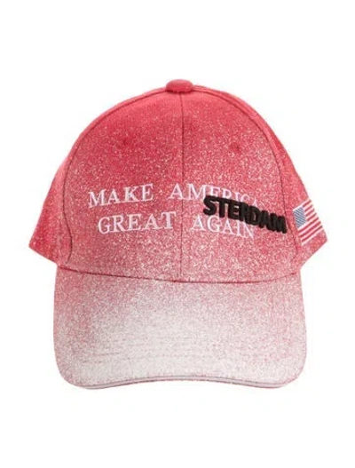Pre-owned Bernhard Willhelm Patterned Cap In Red