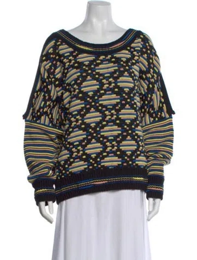Pre-owned Bernhard Willhelm Printed Scoop Neck Sweater In Multi