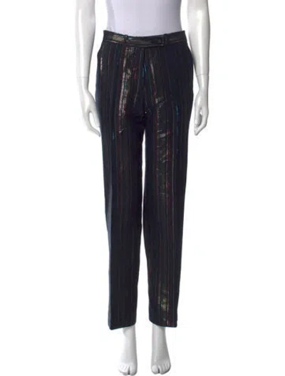 Pre-owned Bernhard Willhelm Striped Straight Leg Pants In Black