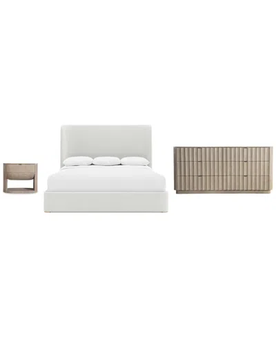 Bernhardt 3-pc. Loggia Bedroom Set Queen Bed, Dresser And Nightstand In Neutral