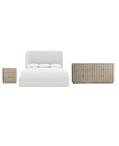 Bernhardt 3-pc. Wood Loggia Bedroom Set California King Bed, Dresser And Nightstand In White