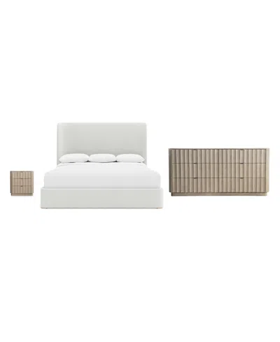 Bernhardt 3-pc. Wood Loggia Bedroom Set Queen Bed, Dresser And Nightstand In White