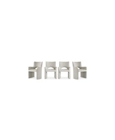 Bernhardt 4-pc. Loggia Full Upholstered Chair Set In White