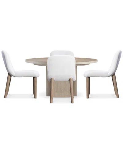 Bernhardt 5-pc. Wood Loggia Dining Set Round Table And Side Chairs In White
