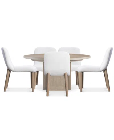 Bernhardt 6-pc. Wood Loggia Dining Set Round Table Side Chairs In White