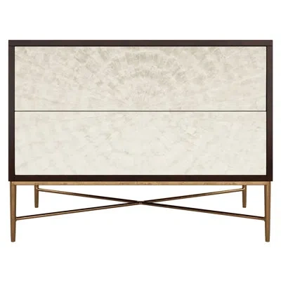 Bernhardt Adagio 2 - Drawer Bachelor's Chest In Expresso/white In Espresso,cream,bronze