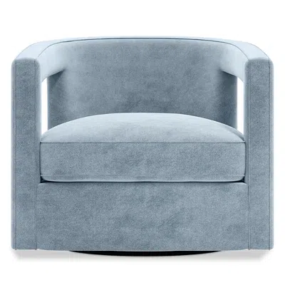 Bernhardt Alana Fabric Swivel Chair In Blue