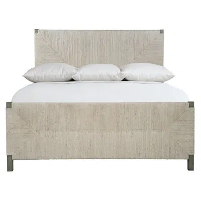 Bernhardt Alannis Solid Wood And Upholstered Low Profile Standard Bed In Gray;beige